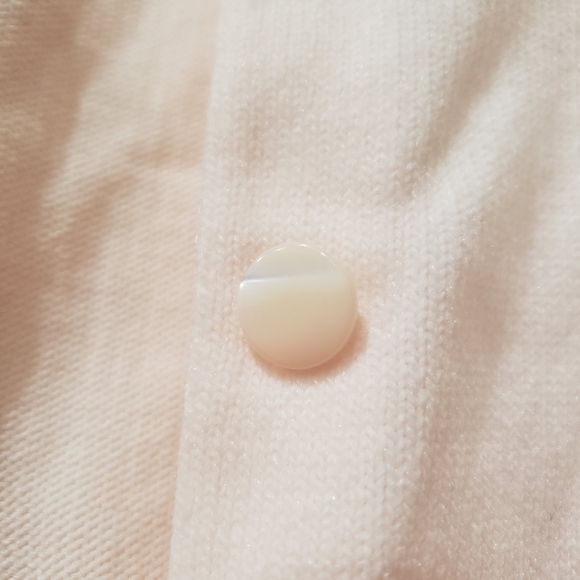 1950's vintage Ban Lon pink perforated neckline button up ribbed hems - Picture 4 of 9